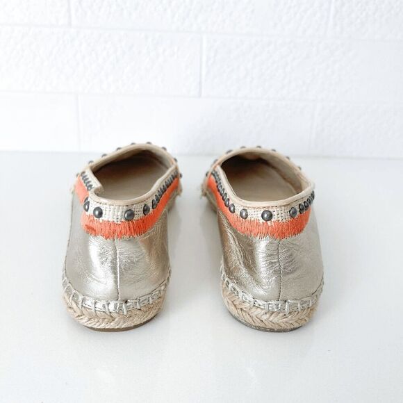 House Of Harlow 1960 Womens Kat Slip On Studded Espadrille Gold Multicolor 36 - Picture 4 of 6